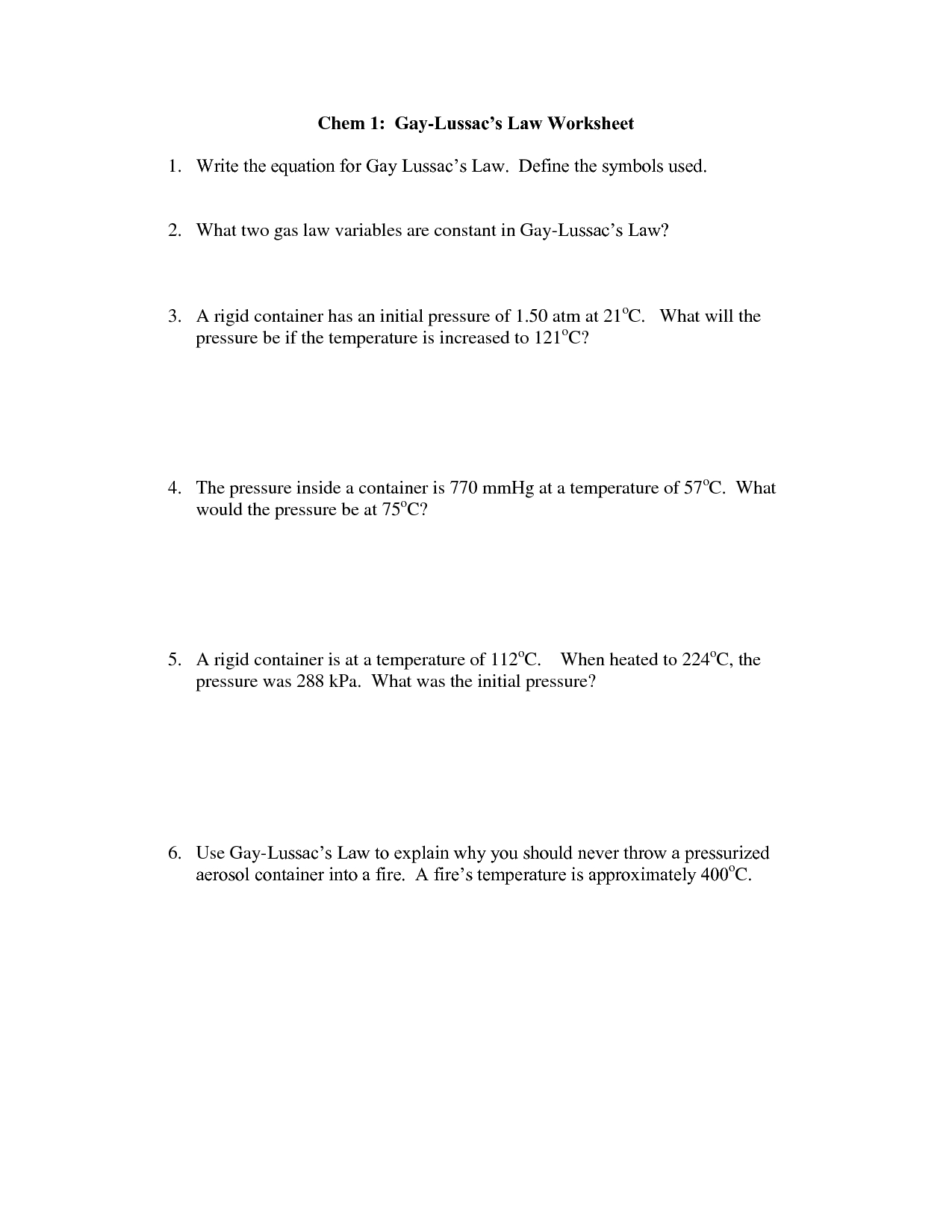 13 Boyle'S Law Worksheet / Worksheeto within Boyle'S Law Worksheet Answers