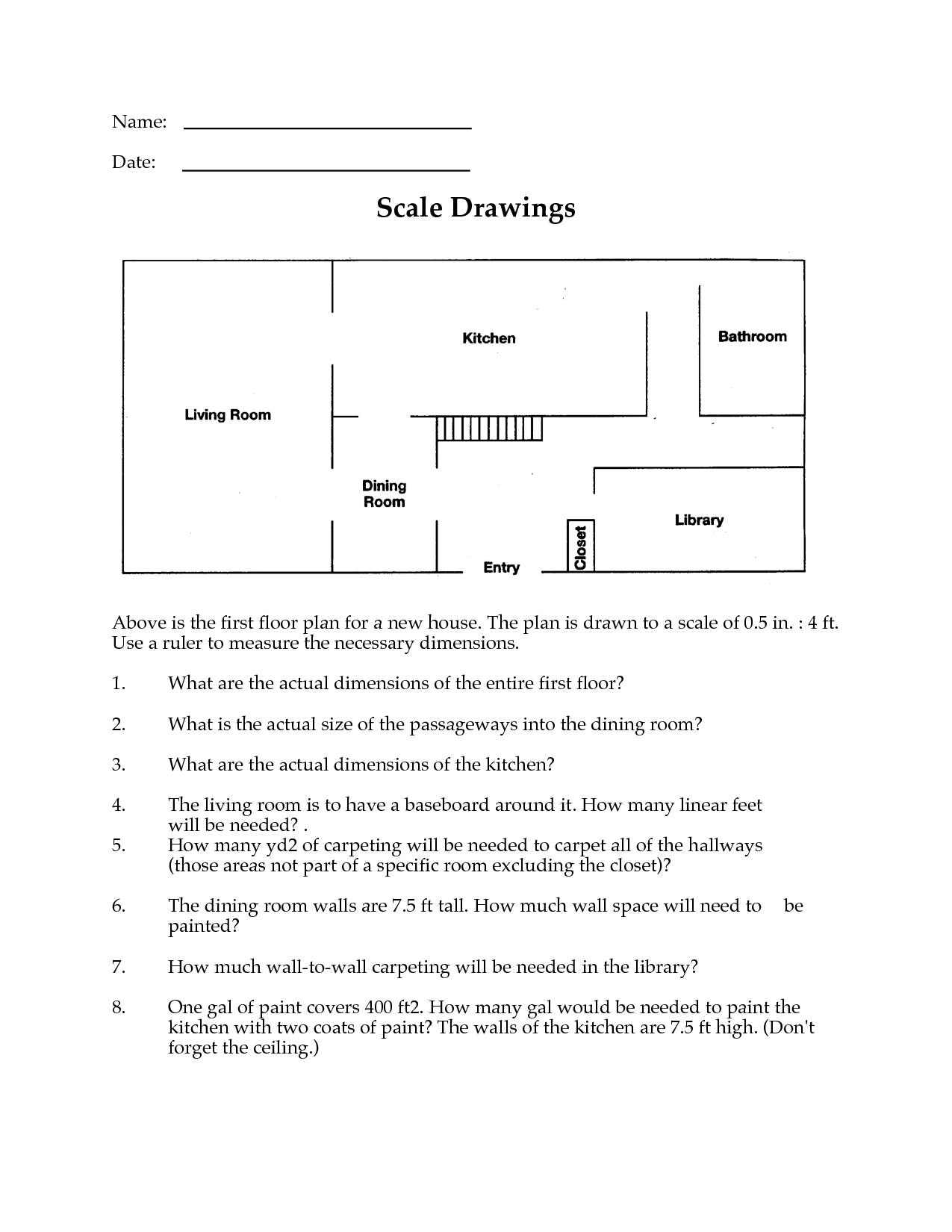 13 Math Map Scale Worksheets / Worksheeto inside Using A Map Scale Worksheet