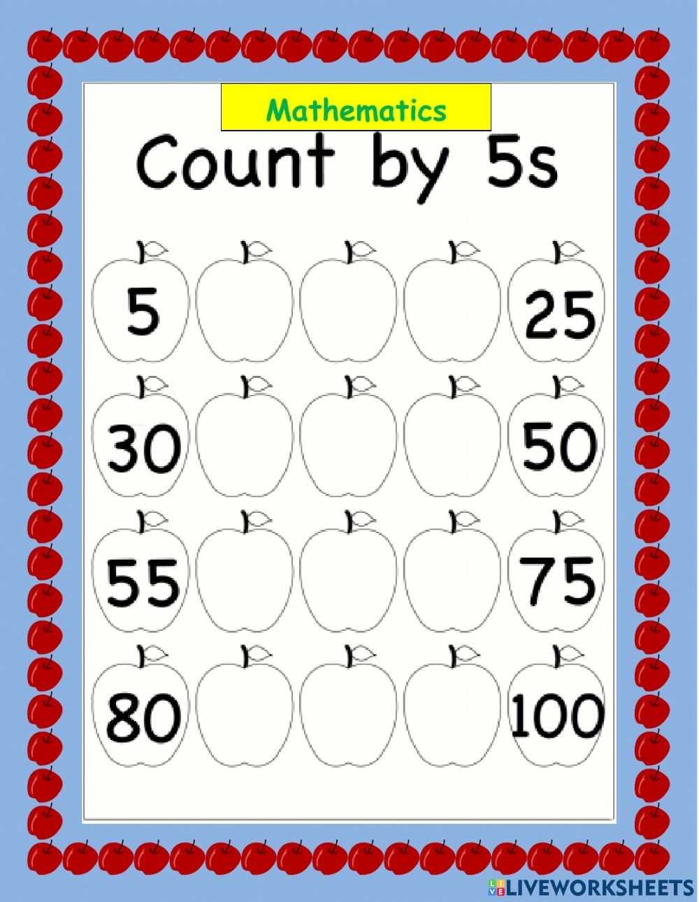 14 Best Images Of 1 To 100 Worksheets Counting By 5S Printable Skip intended for Counting By 5S Worksheet