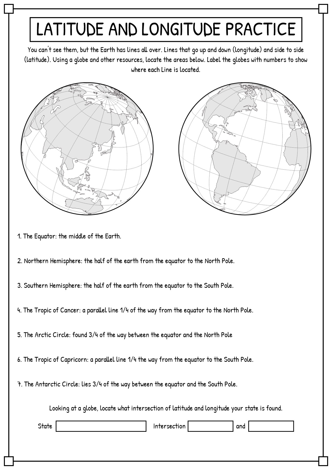 14 Label Latitude Longitude Lines Worksheet / Worksheeto regarding Longitude And Latitude Worksheet