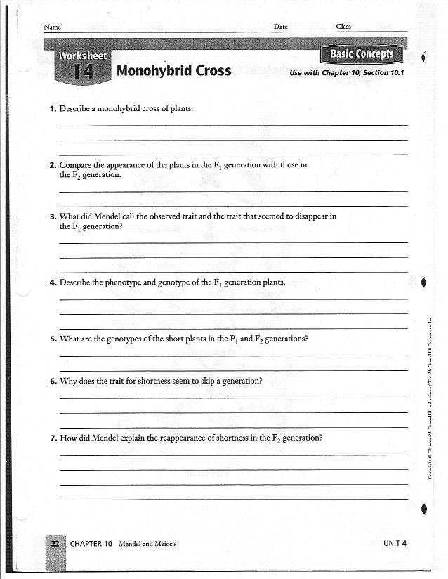17 Monohybrid Cross Worksheet Answers / Worksheeto throughout Monohybrid Cross Worksheet Answers