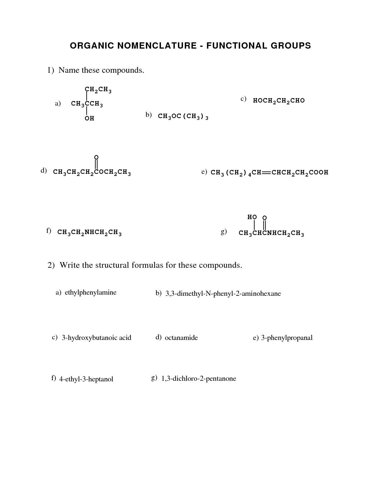 17 Naming Organic Compounds Worksheet Answer / Worksheeto within Organic Chemistry Worksheet With Answers