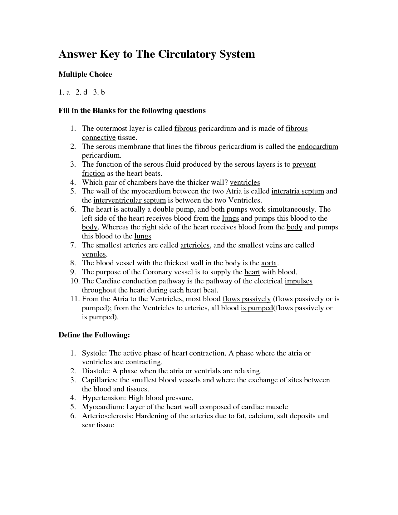 18 Circulatory System Worksheets And Answers / Worksheeto With Regard To Circulatory System Worksheet Answers
