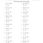 2 Variable Equations Worksheet Intended For Systems Of Equations Worksheet