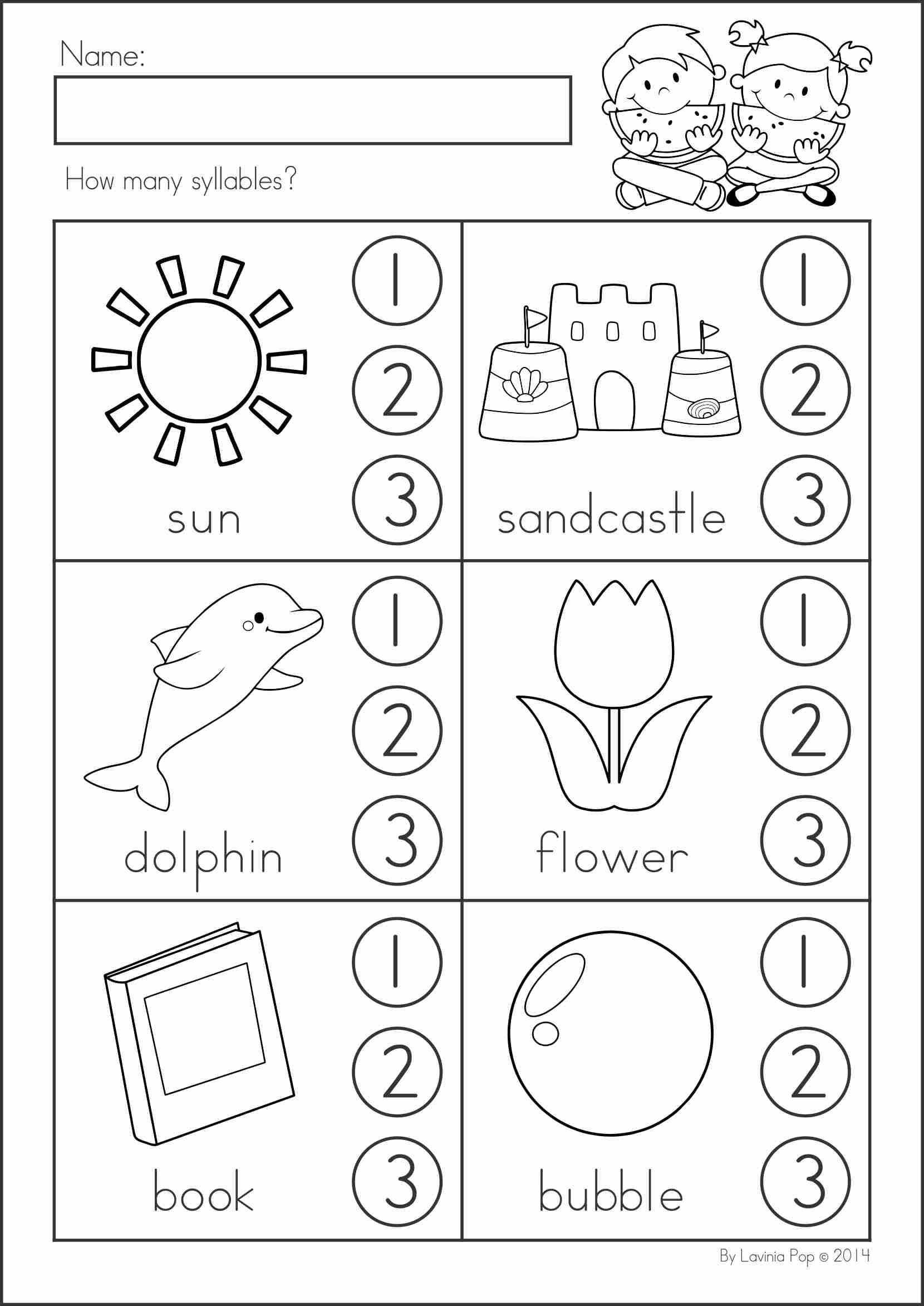 20 Free Syllables Worksheets For Kindergarten | Worksheet From Home with regard to Syllable Worksheet For Kindergarten