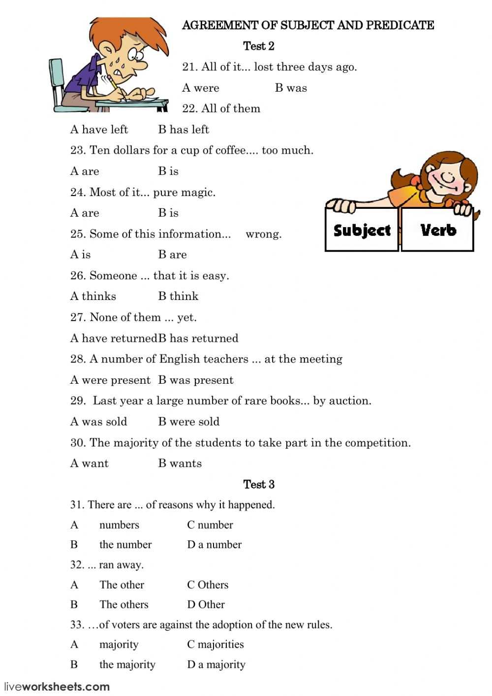 24+ Awesome Photo Of Subject Of Verb Agreement - Letterify regarding Subject Verb Agreement Worksheet