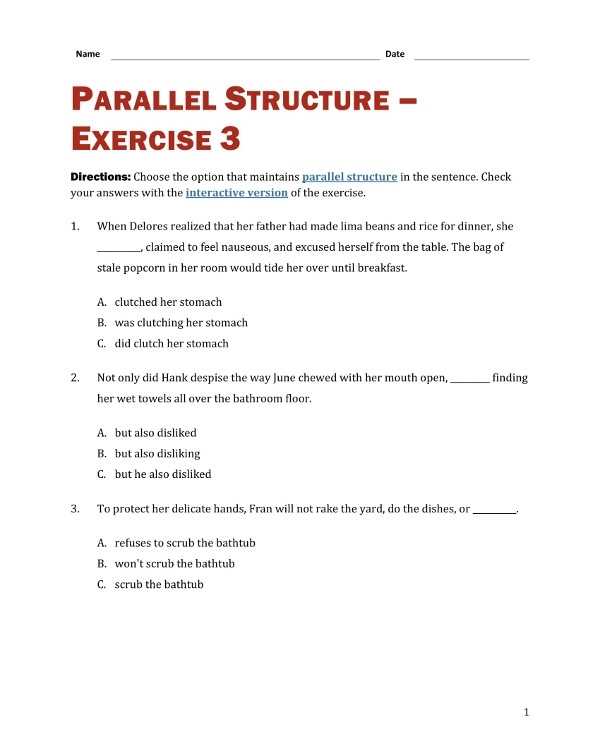 26 Parallel Structure Worksheet With Answers - Worksheet Information With Parallel Structure Worksheet With Answers