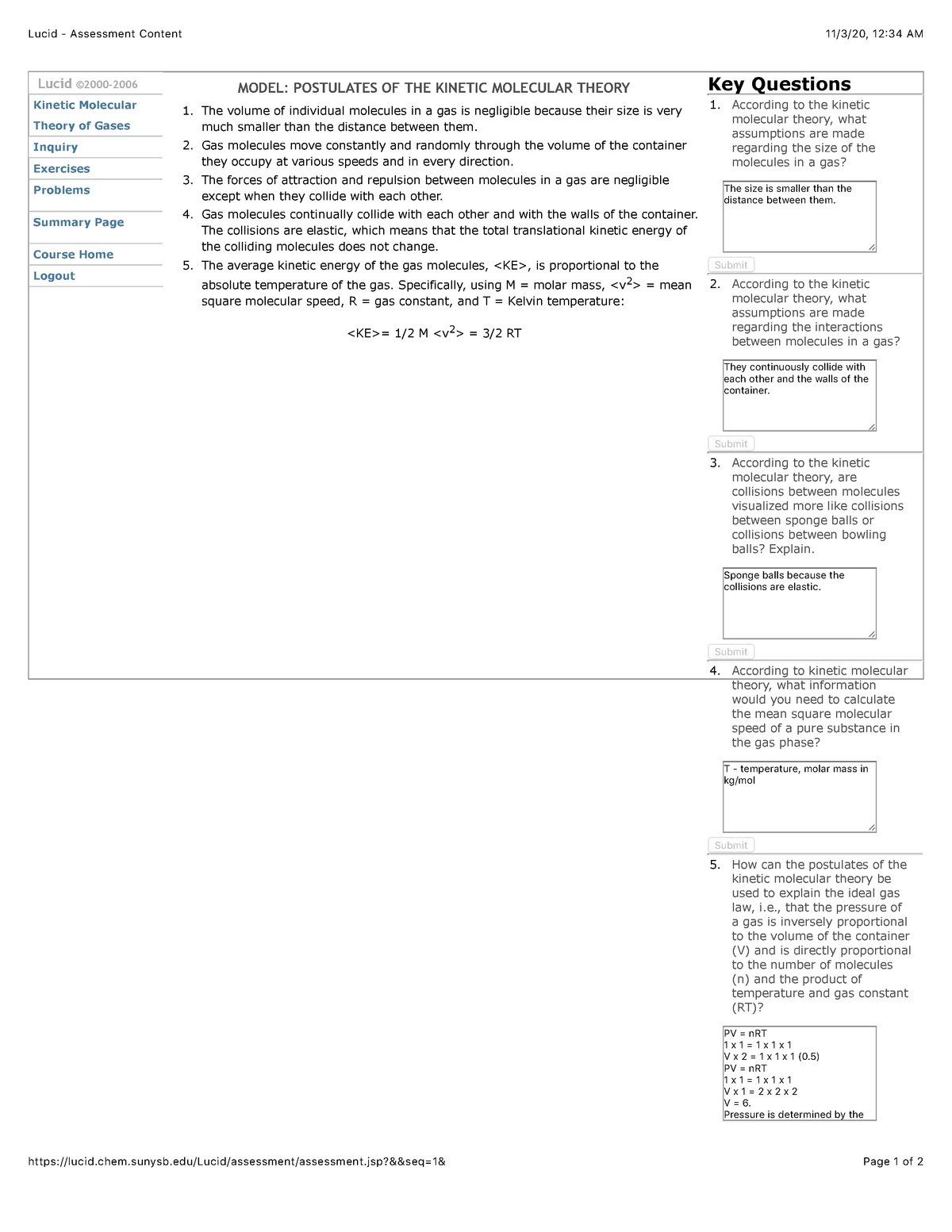 27 Kinetic Molecular Theory Worksheet - Worksheet Information Intended For Kinetic Molecular Theory Worksheet