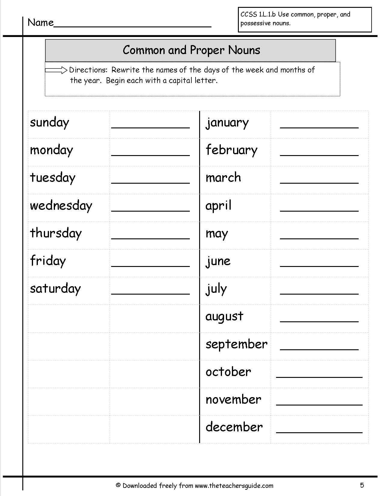 2Nd Grade Common And Proper Nouns Worksheet Pdf - Thekidsworksheet in Proper Nouns Worksheet 2nd Grade