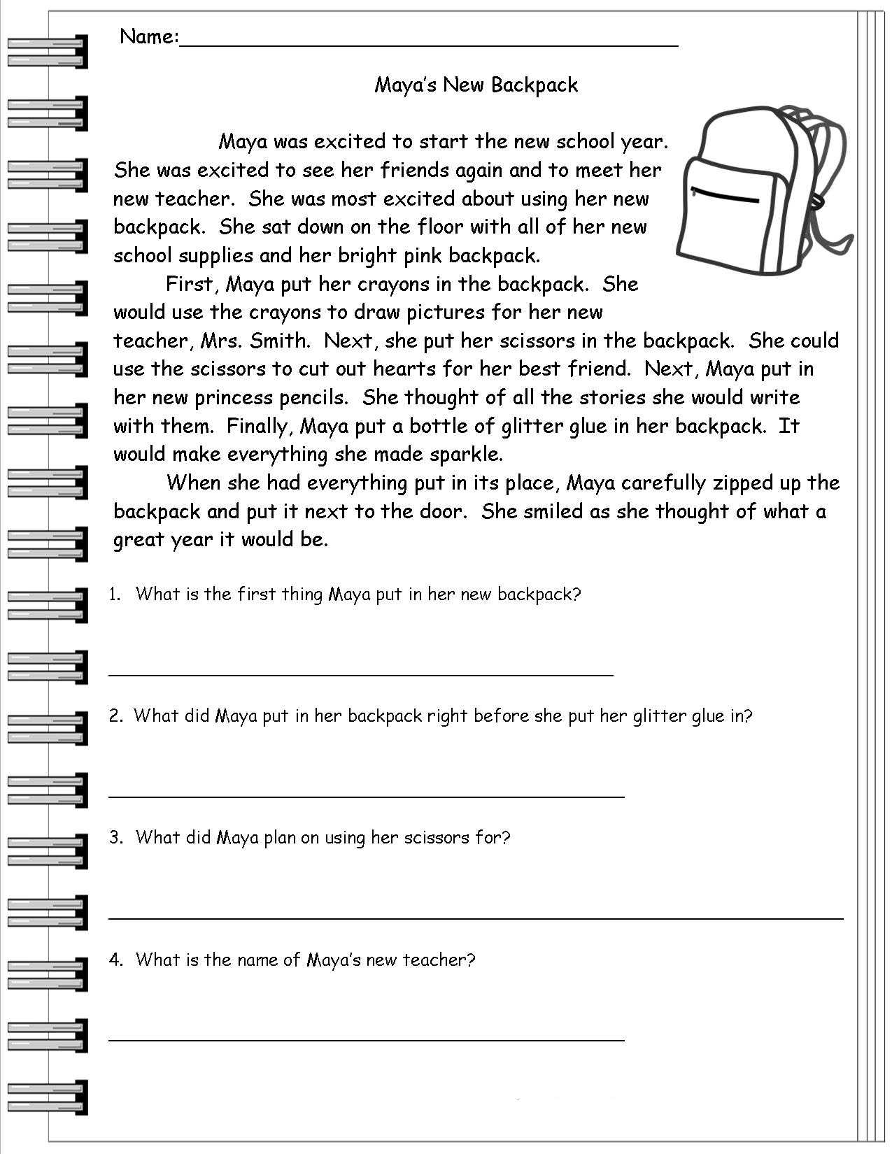 2Nd Grade Reading Worksheets - Best Coloring Pages For Kids With Regard To English Worksheet For Grade 2