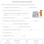 3 Types Of Rocks Worksheet Regarding Types Of Rock Worksheet