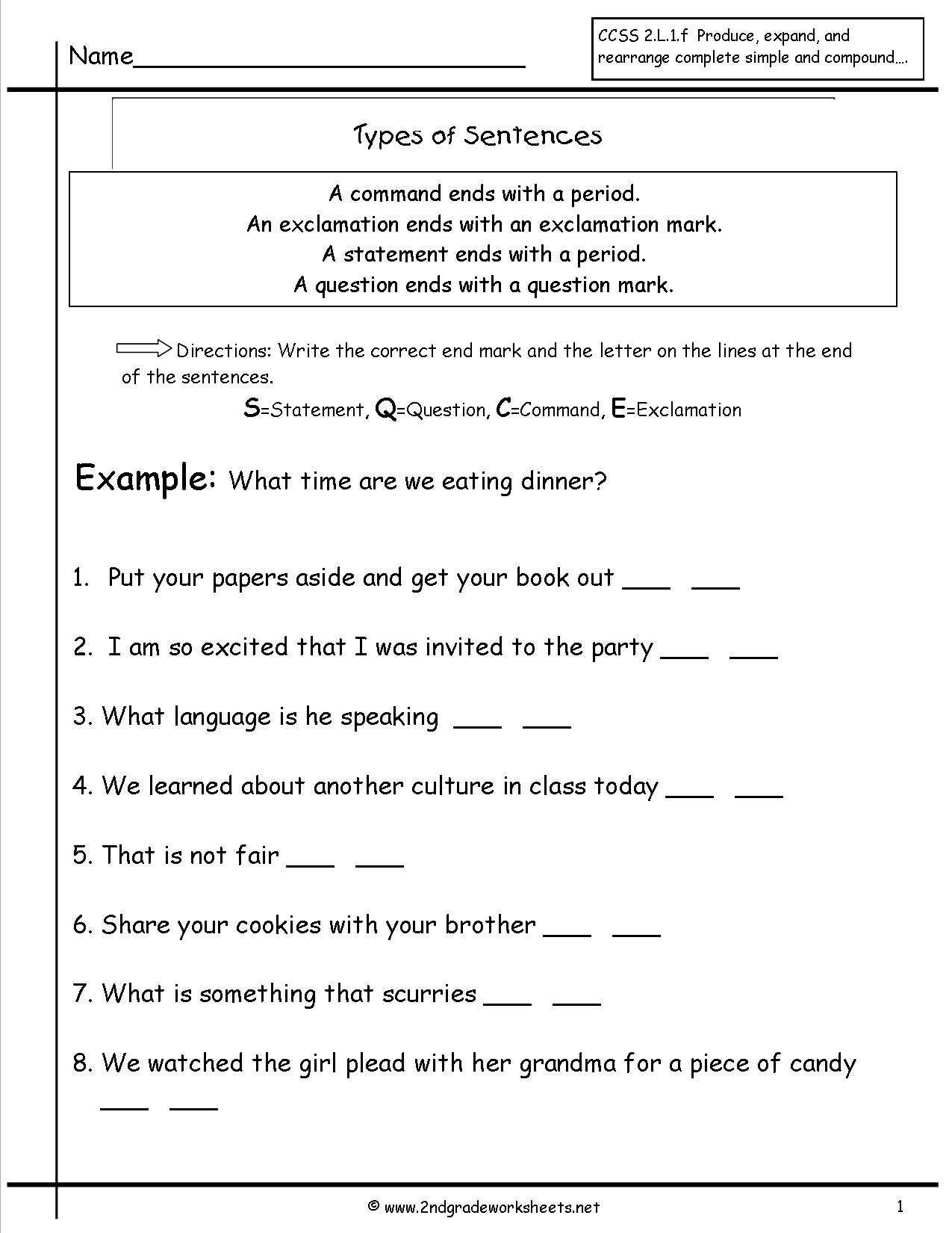 30 4 Types Of Sentences Worksheet | Education Template with regard to Four Types Of Sentences Worksheet