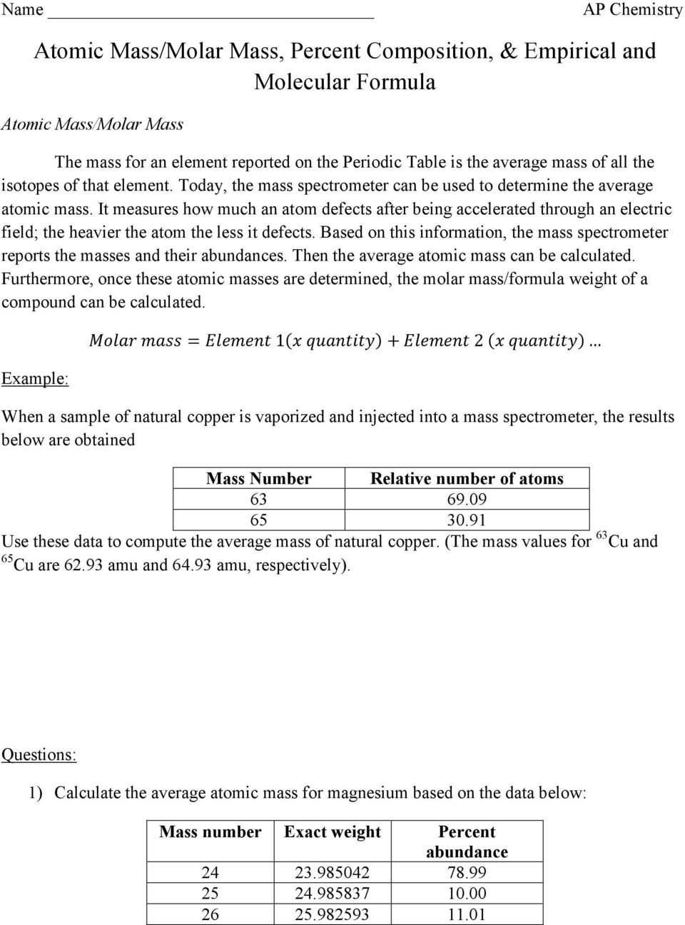 30 Calculating Average Atomic Mass Worksheet | Education Template With Regard To Calculating Average Atomic Mass Worksheet