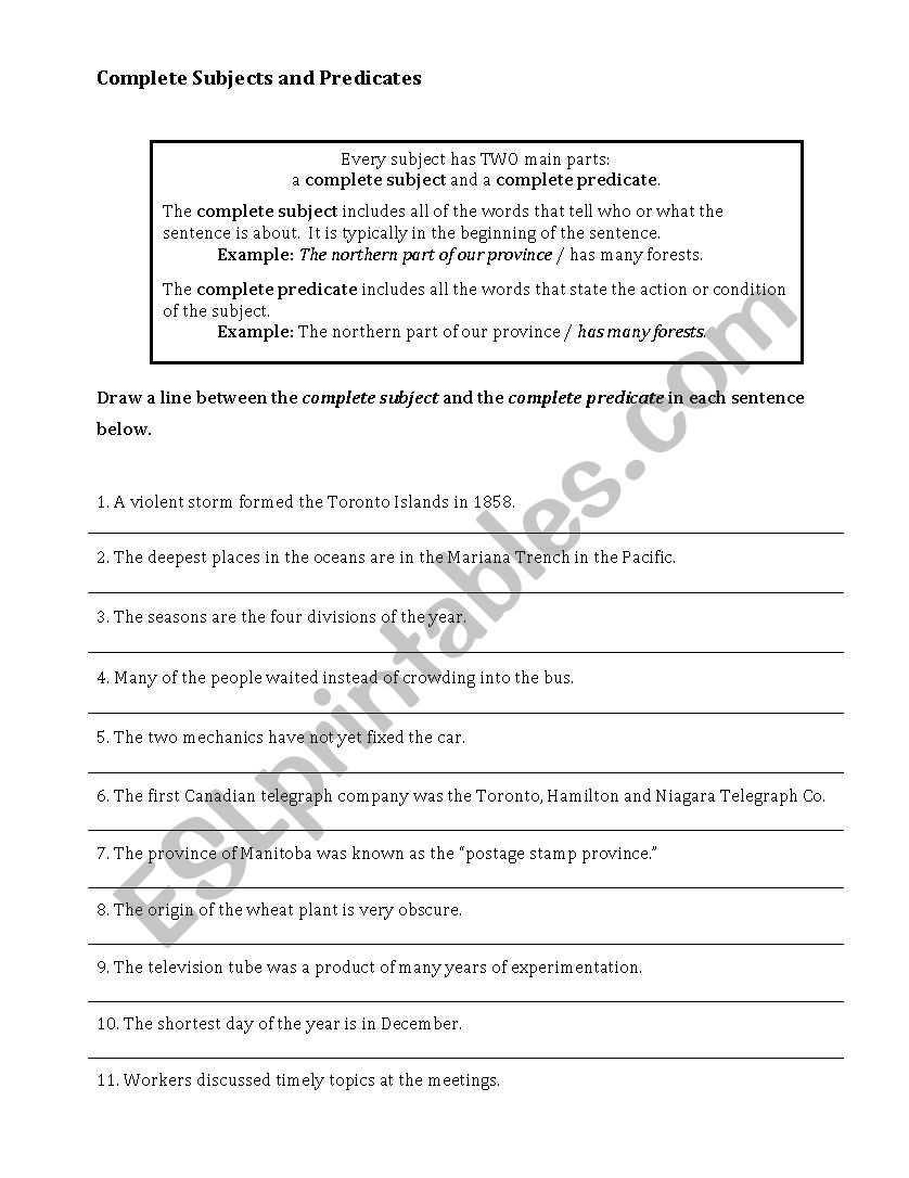 30 Complete Subject And Predicate Worksheet | Education Template for Complete Subject And Predicate Worksheet