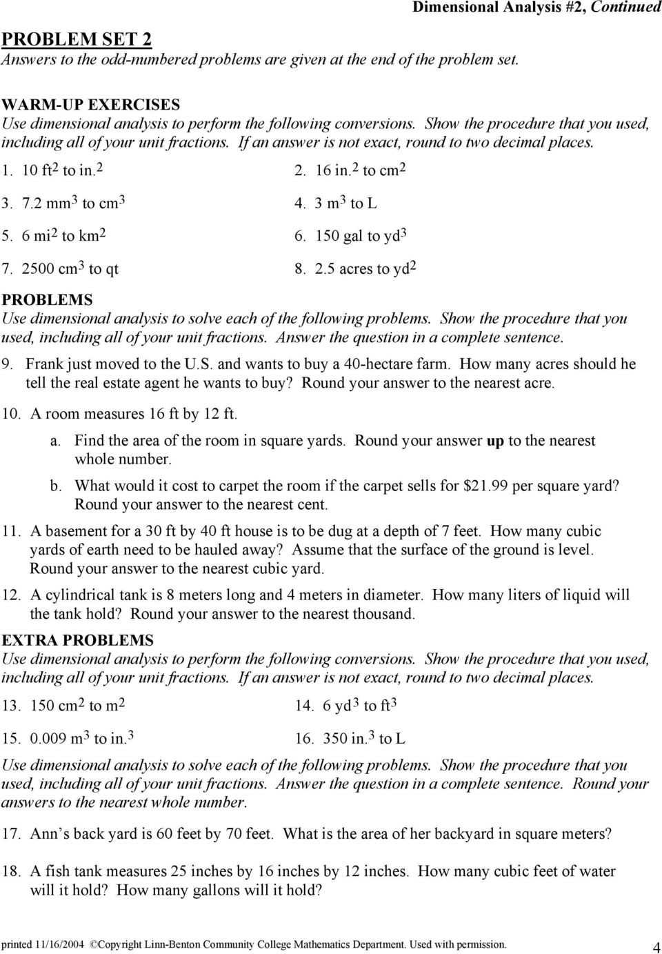 30 Dimensional Analysis Worksheet And Answers | Education Template in Dimensional Analysis Worksheet And Answers