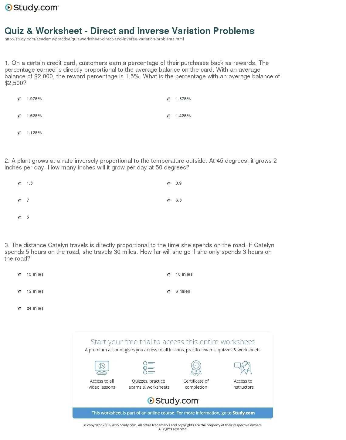 30 Direct And Inverse Variation Worksheet | Education Template With Direct And Inverse Variation Worksheet