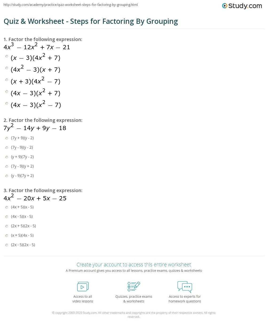 30 Factor By Grouping Worksheet | Education Template intended for Factor By Grouping Worksheet