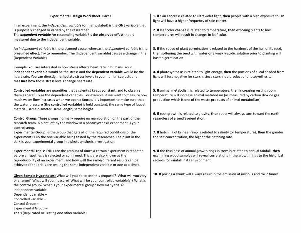 30 Independent Dependent Variable Worksheet | Education Template intended for Independent Dependent Variable Worksheet