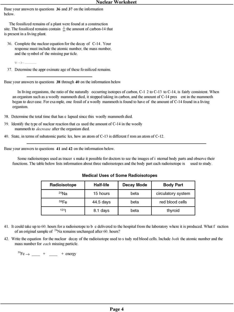 30 Nuclear Chemistry Worksheet Answers | Education Template with Nuclear Chemistry Worksheet Answers
