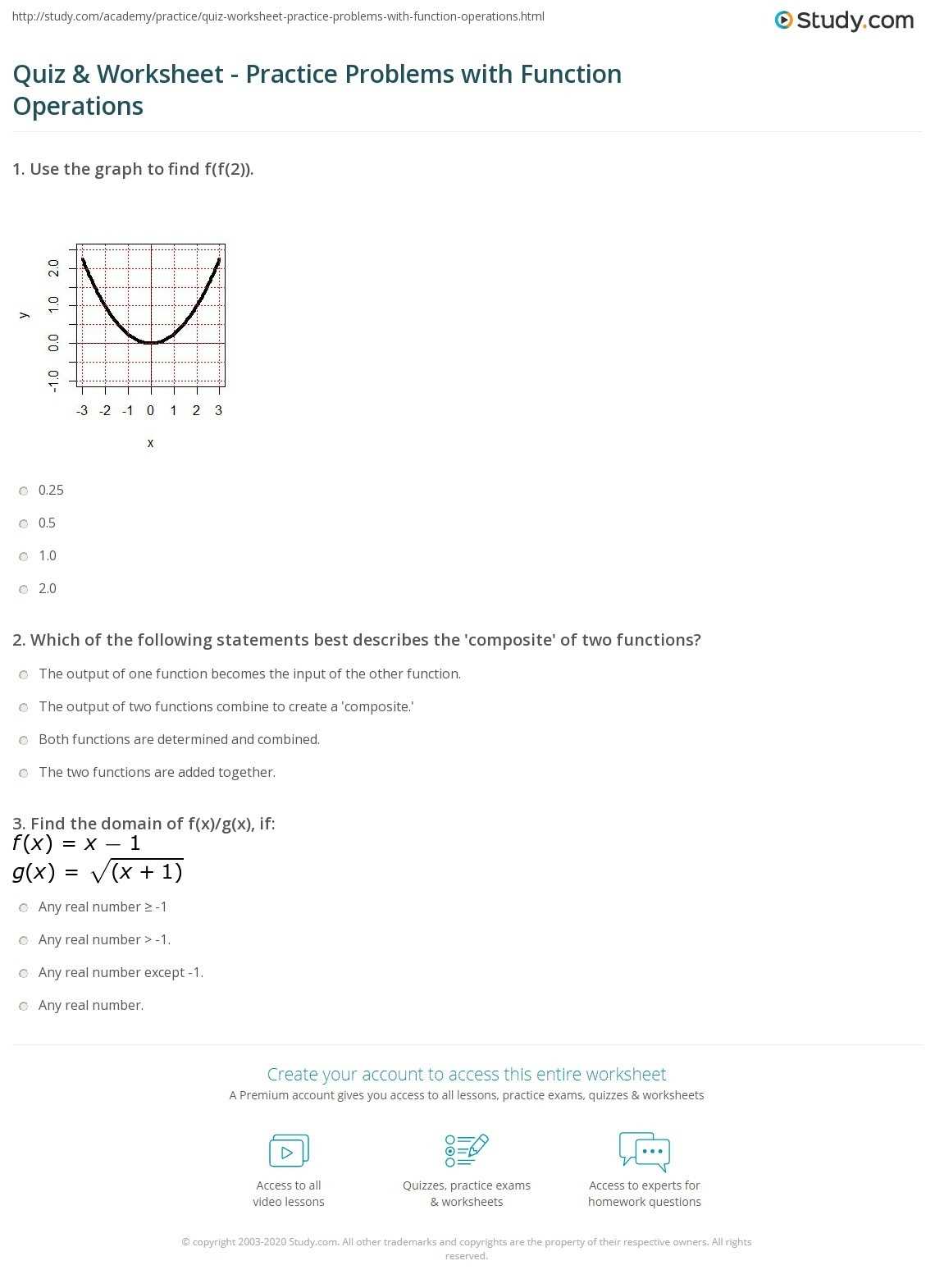 30 Operations With Functions Worksheet | Education Template throughout Operations With Functions Worksheet