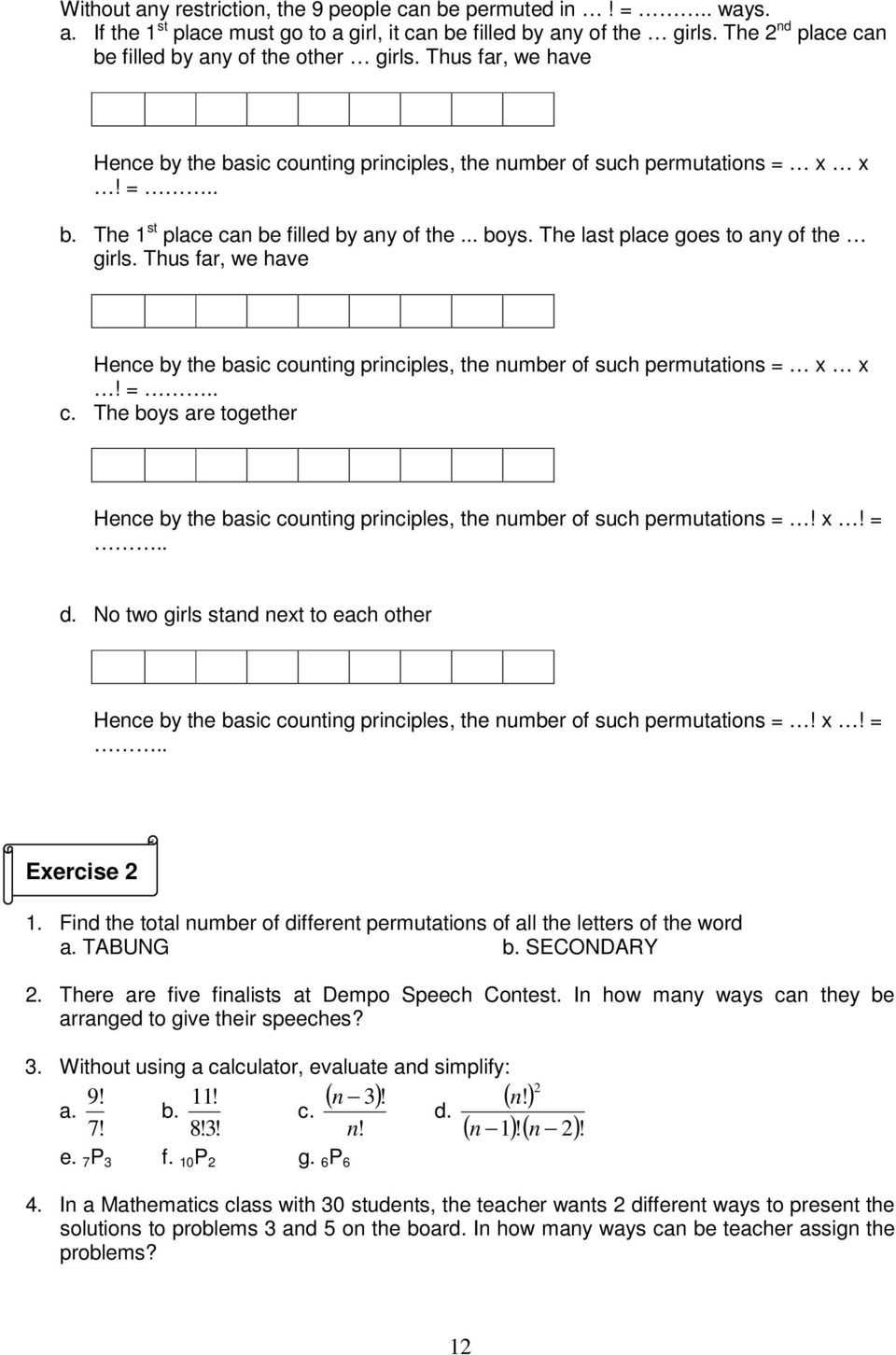 30 Permutations And Combinations Worksheet | Education Template Within Combinations And Permutations Worksheet