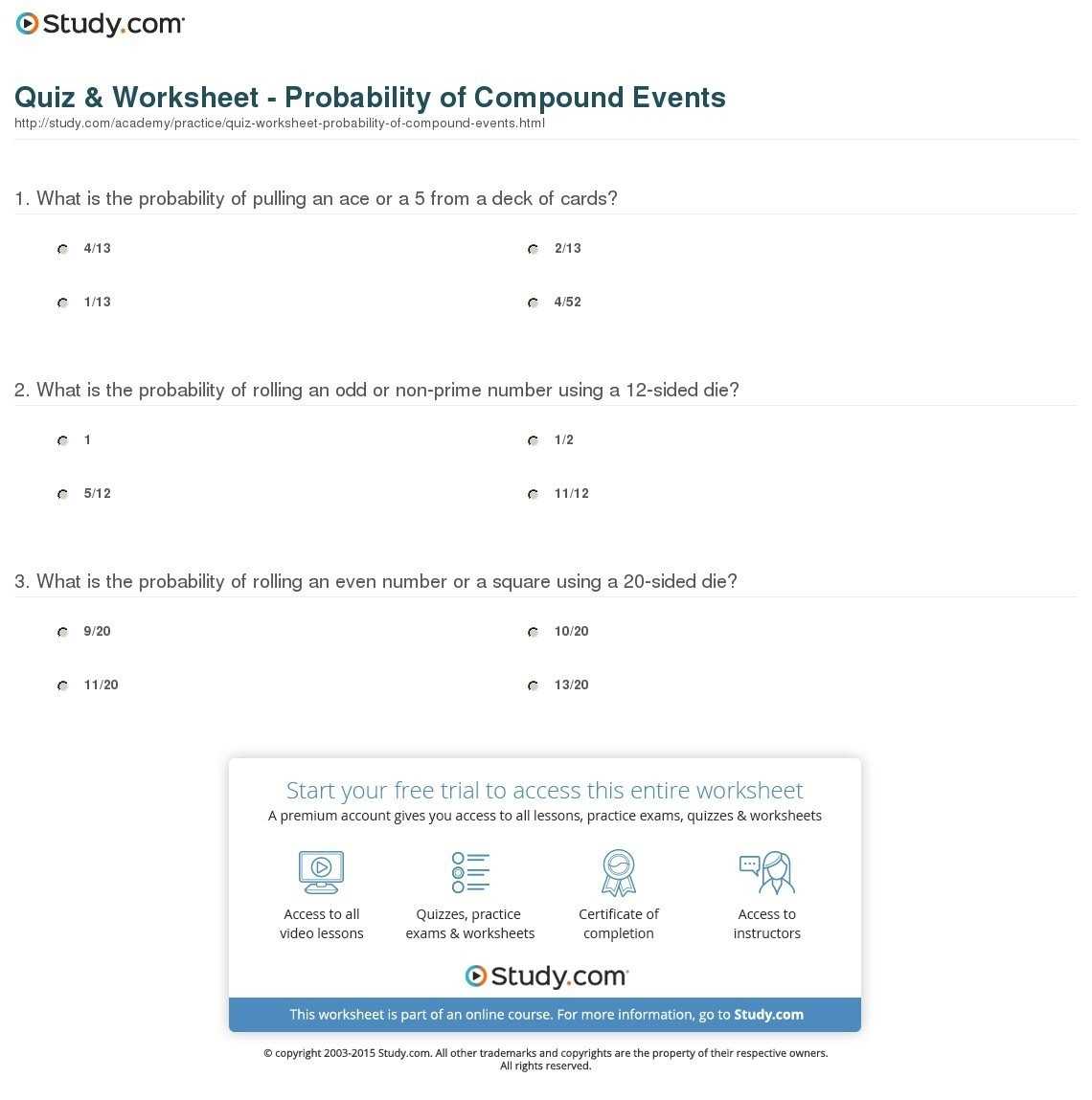 30 Probability Of Compound Events Worksheet | Education Template Pertaining To Probability Of Compound Events Worksheet