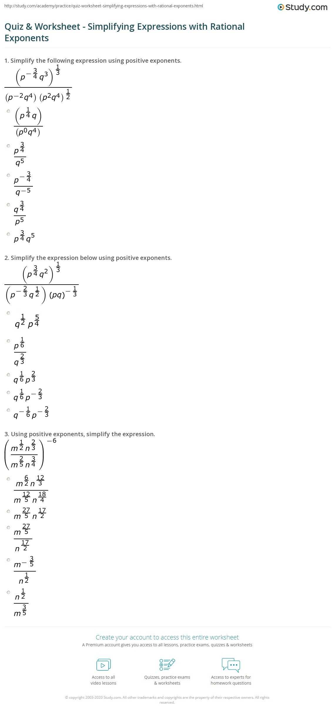 30 Radical And Rational Exponents Worksheet | Education Template throughout Radical And Rational Exponents Worksheet