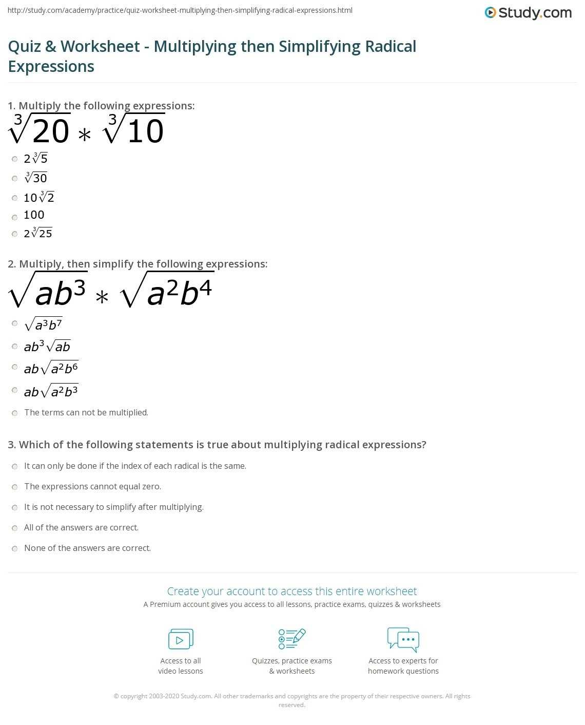 30 Simplifying Radicals Worksheet Answers | Education Template In Simplifying Radicals Worksheet 1 Answers