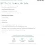 30 Skills Worksheet Active Reading | Education Template Pertaining To Skills Worksheet Active Reading