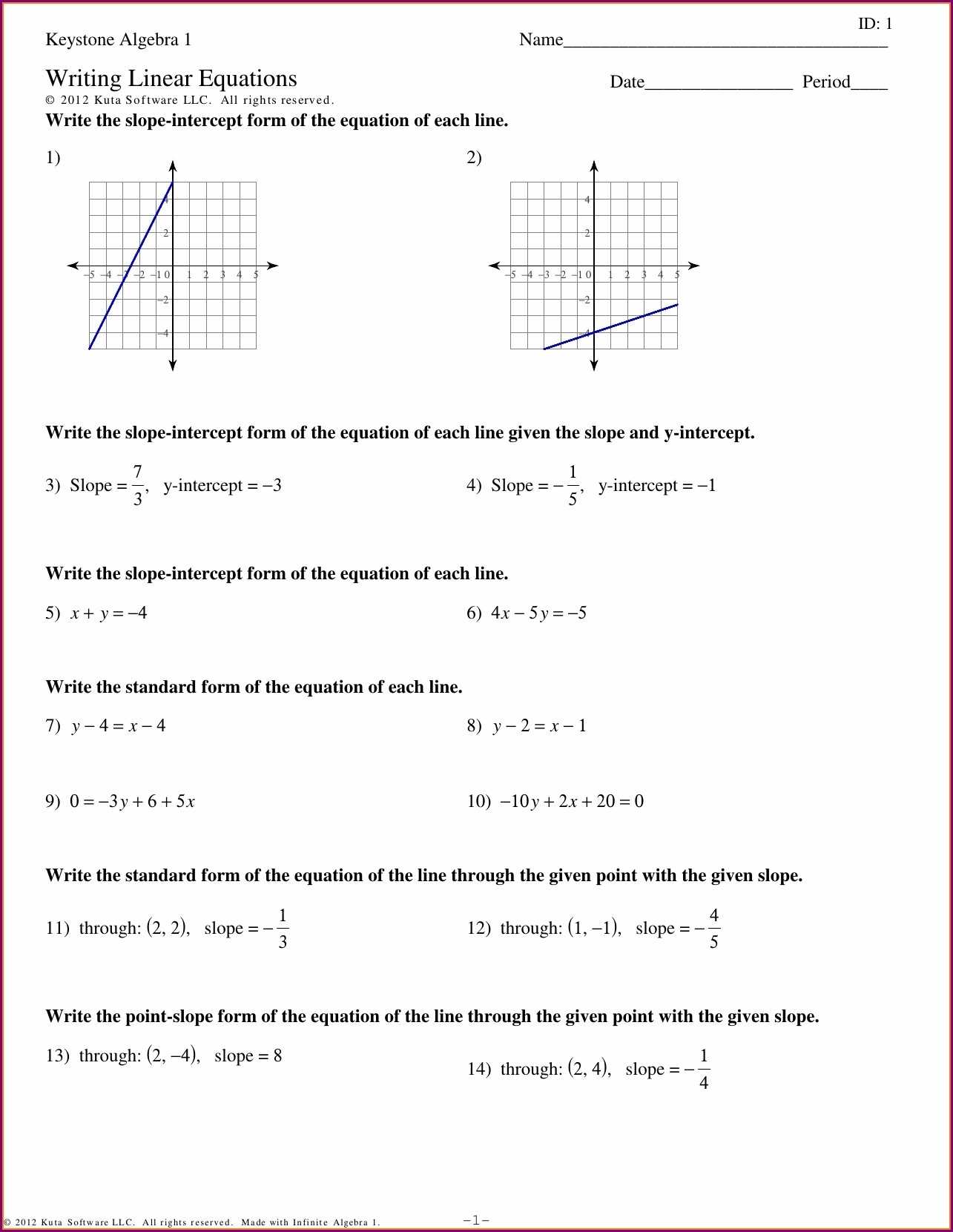 30++ Slope Intercept Form Worksheet With Answers - Worksheets Decoomo with Slope Intercept Form Worksheet
