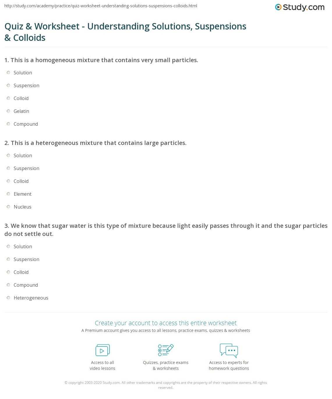 30 Solutions Colloids And Suspensions Worksheet | Education Template throughout Solutions Colloids And Suspensions Worksheet