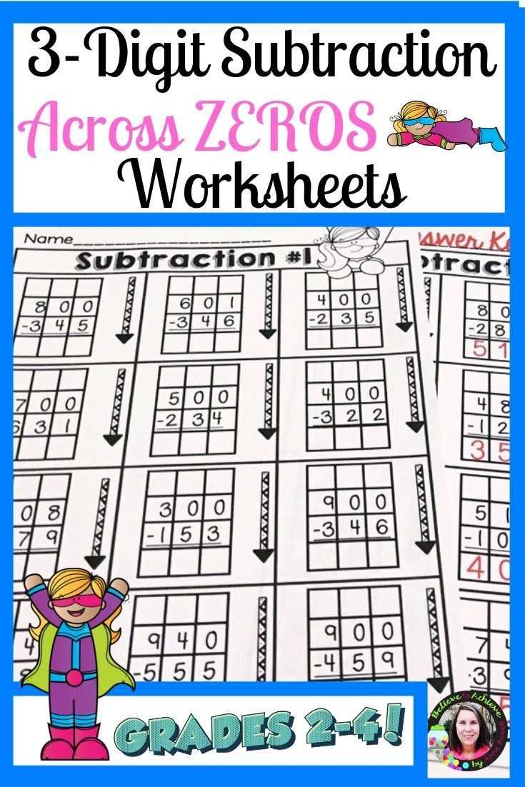 30 Subtraction Across Zeros Worksheet | Education Template Regarding Subtracting Across Zero Worksheet