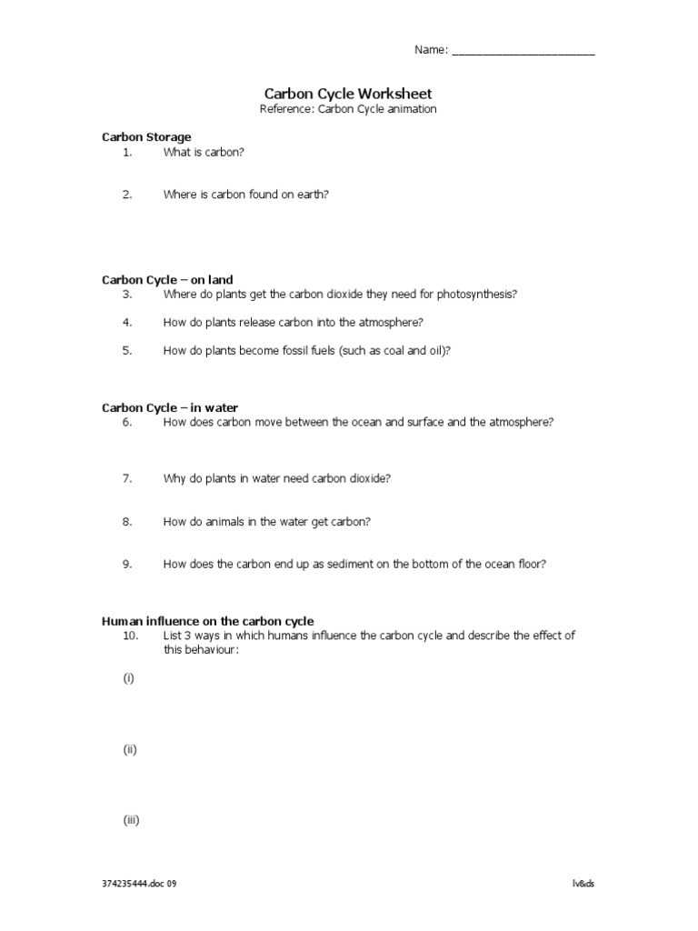 30 The Carbon Cycle Worksheet Answers | Education Template pertaining to Carbon Cycle Worksheet Answers