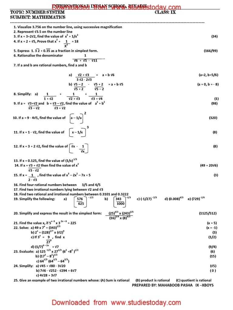 30 The Real Number System Worksheet | Education Template Intended For The Real Number System Worksheet