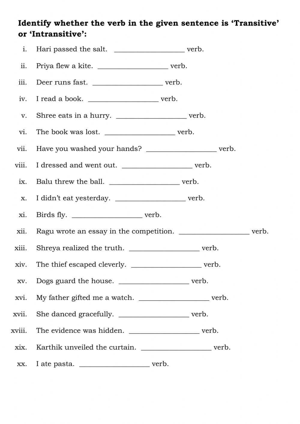 30 Transitive And Intransitive Verb Worksheet | Education Template With Transitive And Intransitive Verbs Worksheet