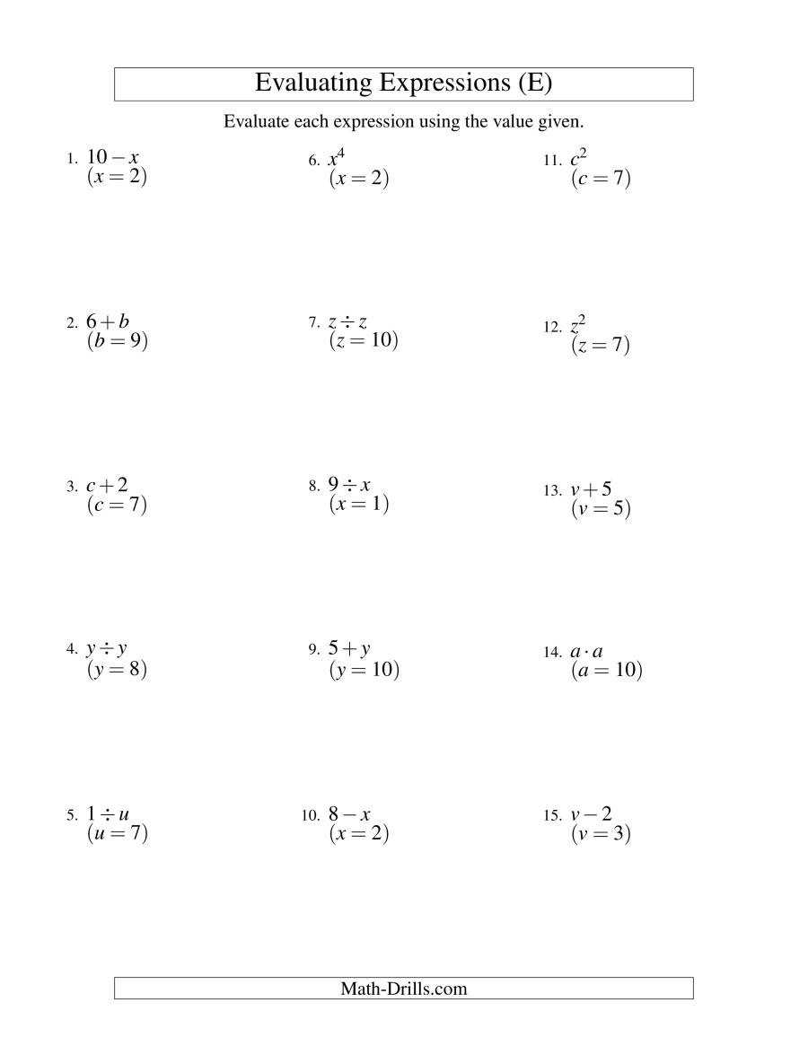 30 Writing Algebraic Expressions Worksheet | Education Template Regarding Writing And Evaluating Expressions Worksheet
