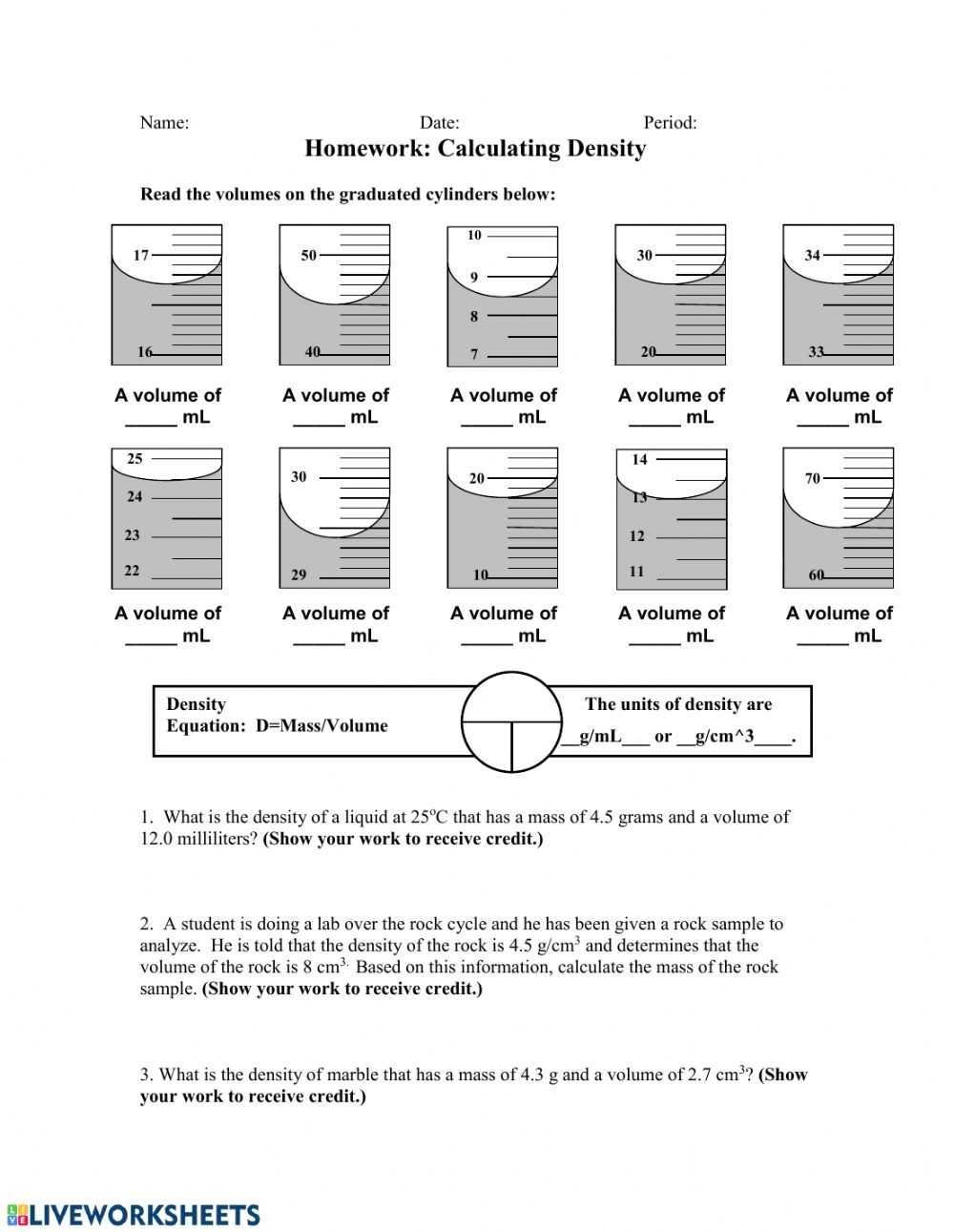 31 Density Calculations Worksheet Answers - Worksheet Information Inside Density Worksheet Chemistry Answers