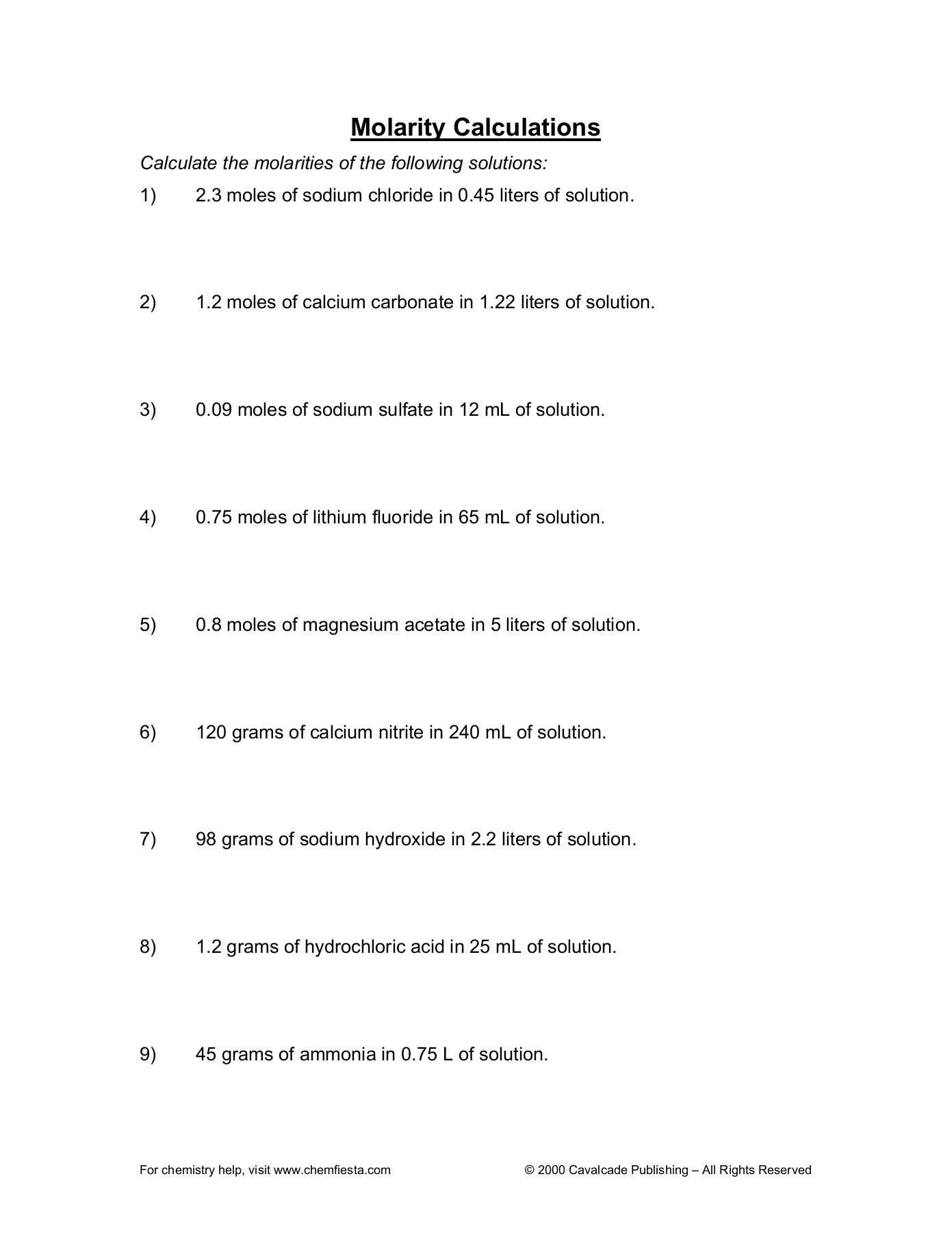 31 Molarity Worksheet Answer Key | Education Template With Regard To Molarity Practice Worksheet Answer