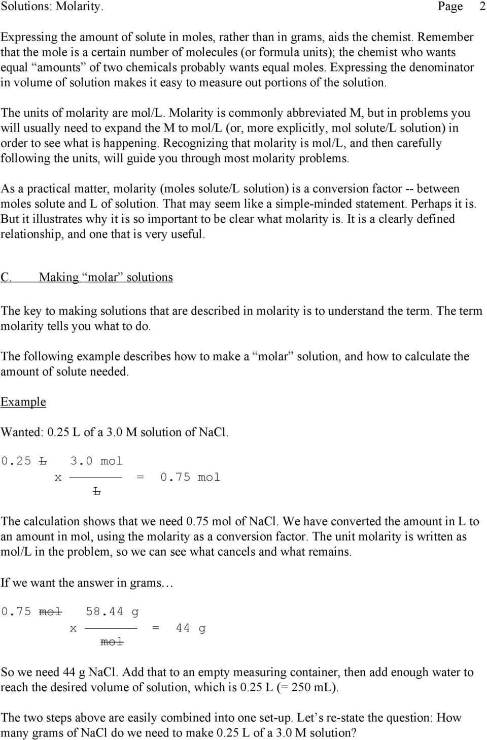 31 Molarity Worksheet Answer Key | Education Template With Regard To Molarity Practice Worksheet Answer