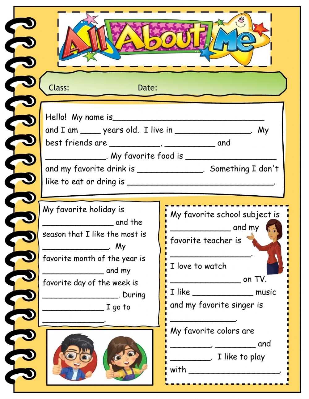 32 All About Me Worksheet Pdf - Worksheet Source 2021 pertaining to All About Me Worksheet Preschool