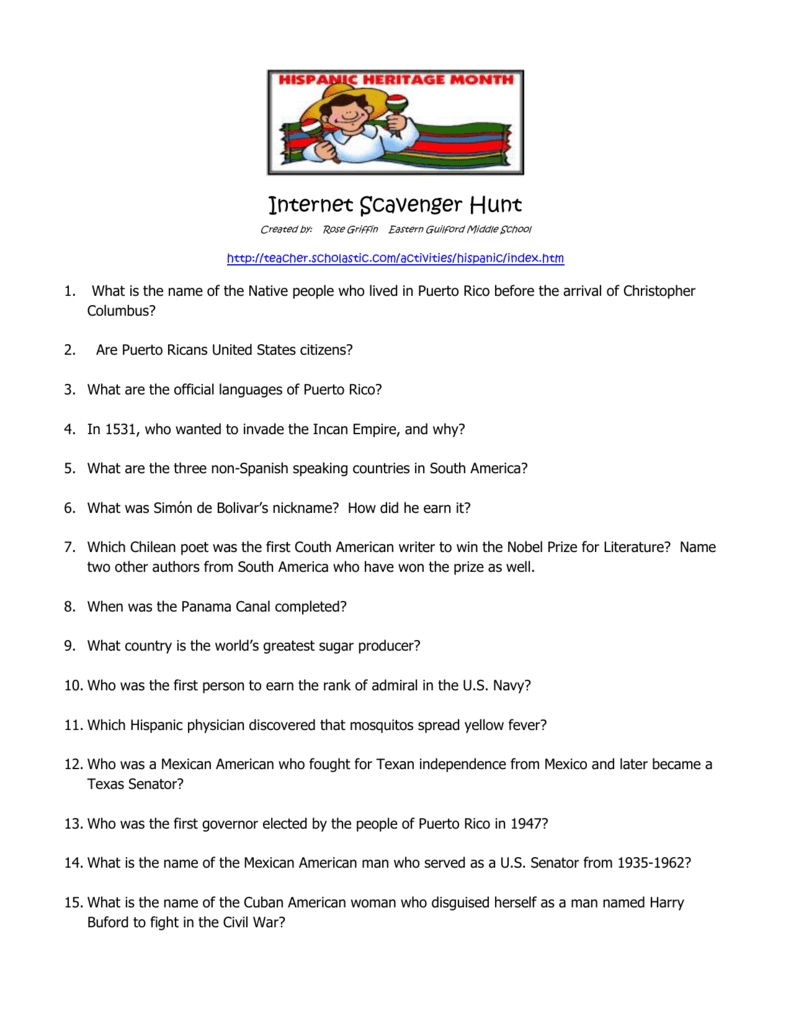 32 Internet Scavenger Hunt Worksheet High School - Worksheet Project List Inside Internet Scavenger Hunt Worksheet