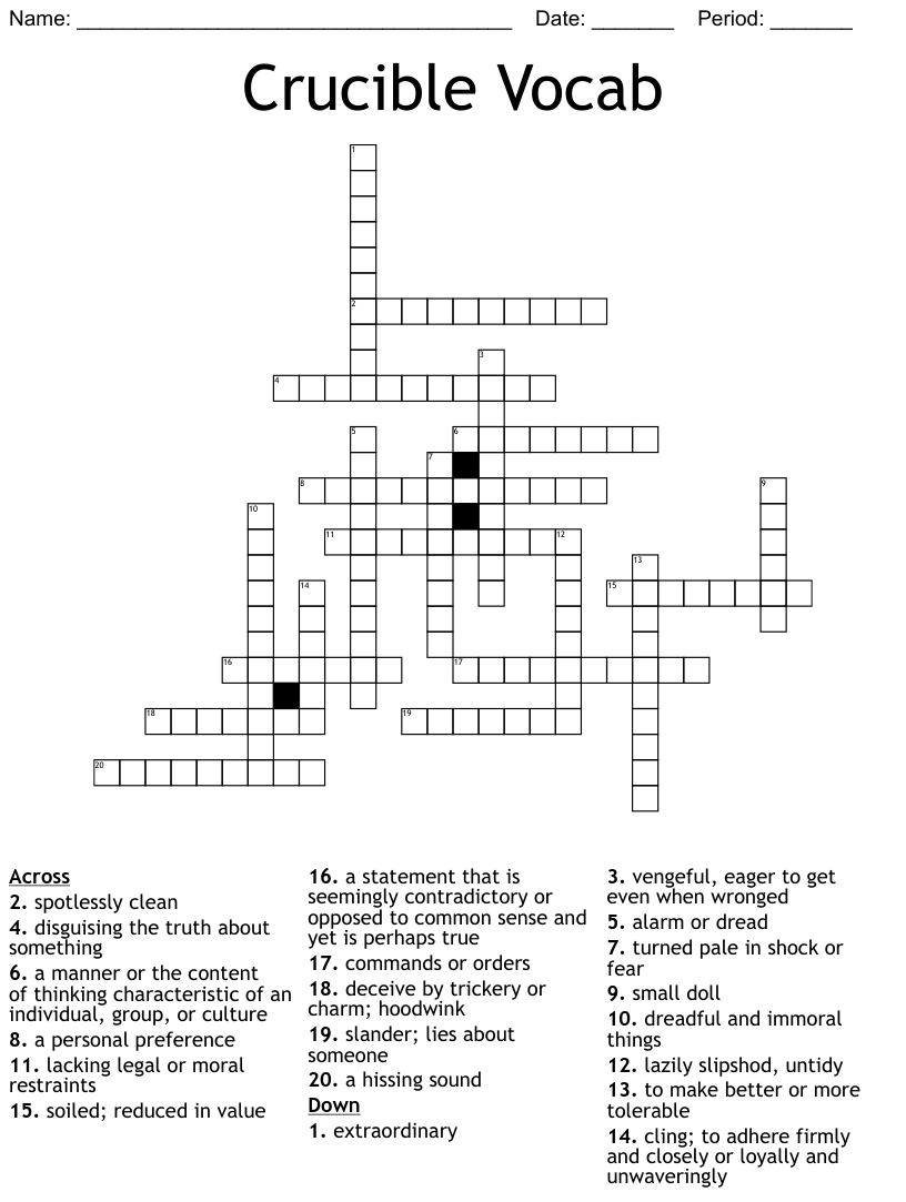 33 The Crucible Vocabulary Act 1 Worksheet Answers - Worksheet Info 2021 intended for The Core Movie Worksheet Answers