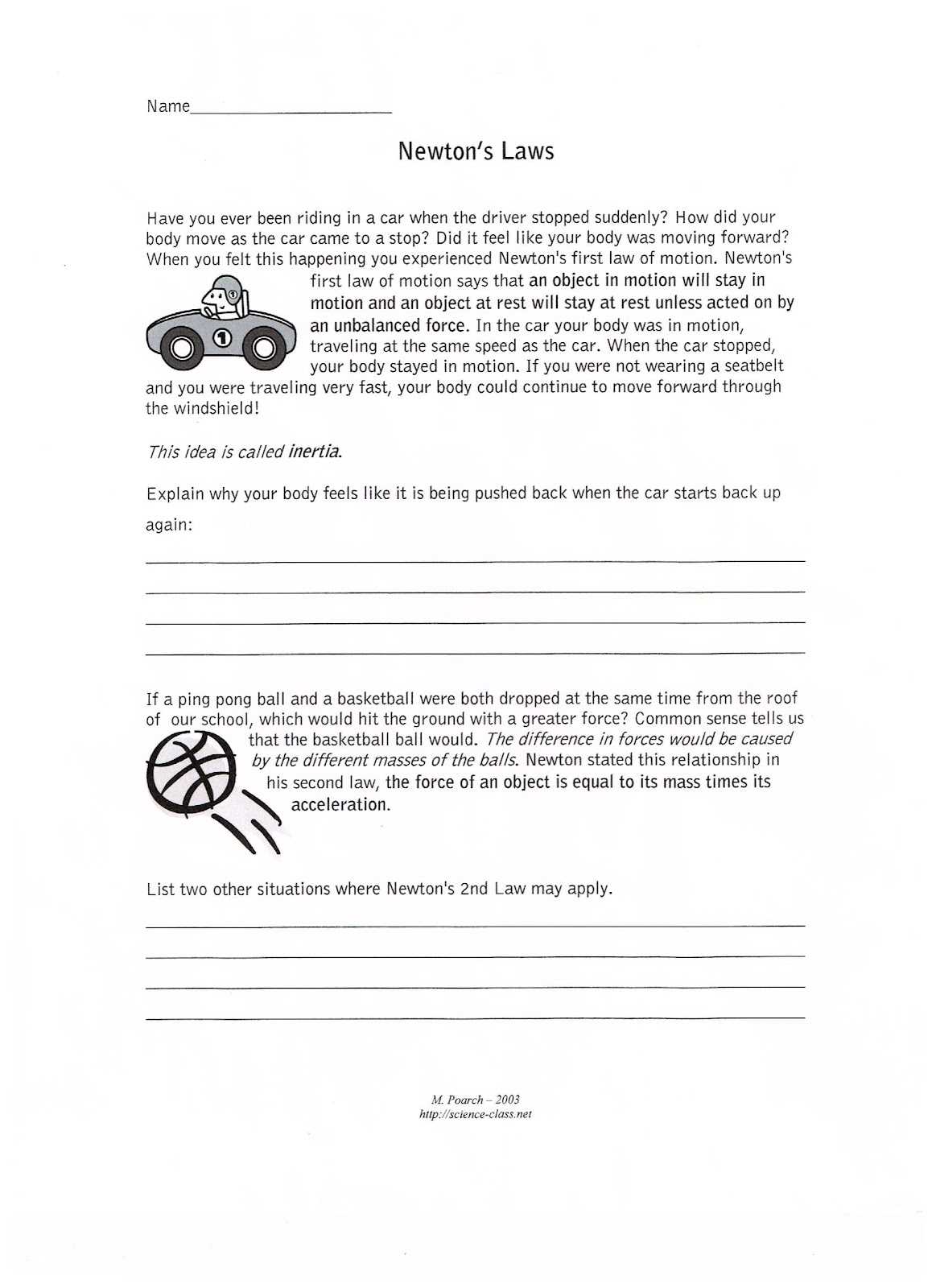 39 Newton'S Laws Of Motion Worksheet - Worksheet For Fun For Physical Science Newton's Laws Worksheet