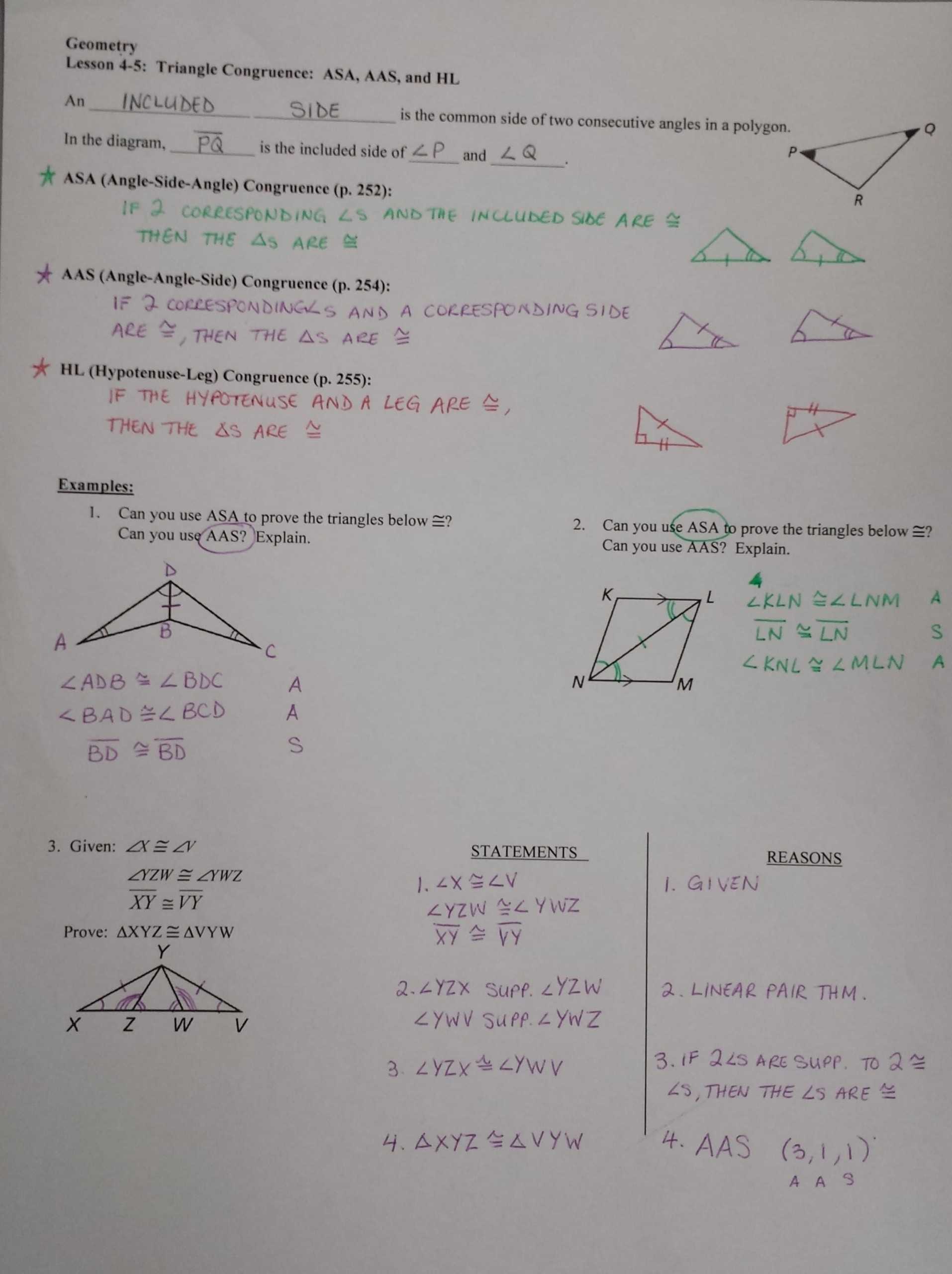 4 3 Practice Congruent Triangles Worksheet Answers — Db-Excel in Triangle Congruence Worksheet Answers