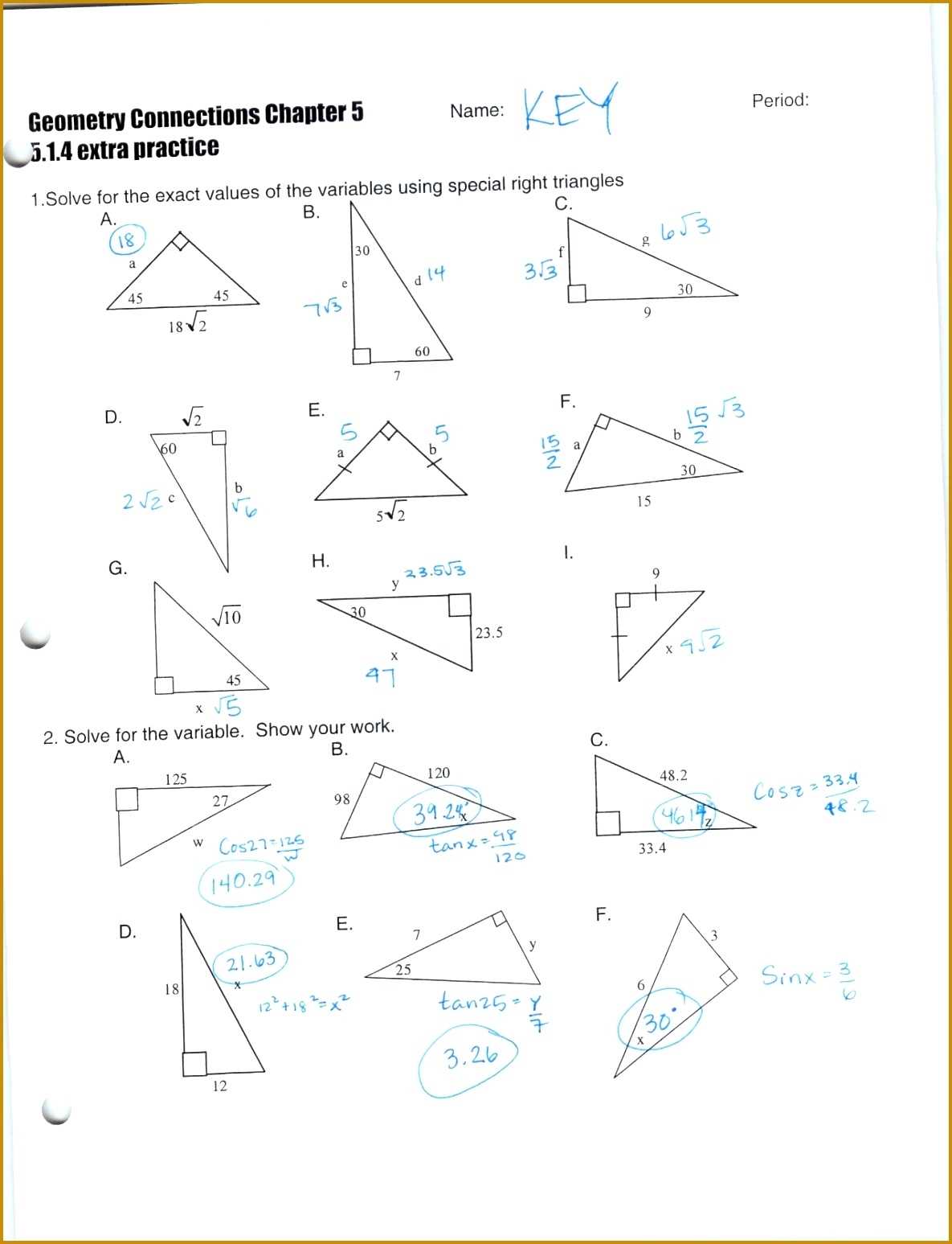 4 Worksheet Trigonometric Ratios Sohcahtoa Answers | Fabtemplatez For Solving Trigonometric Equations Worksheet Answers