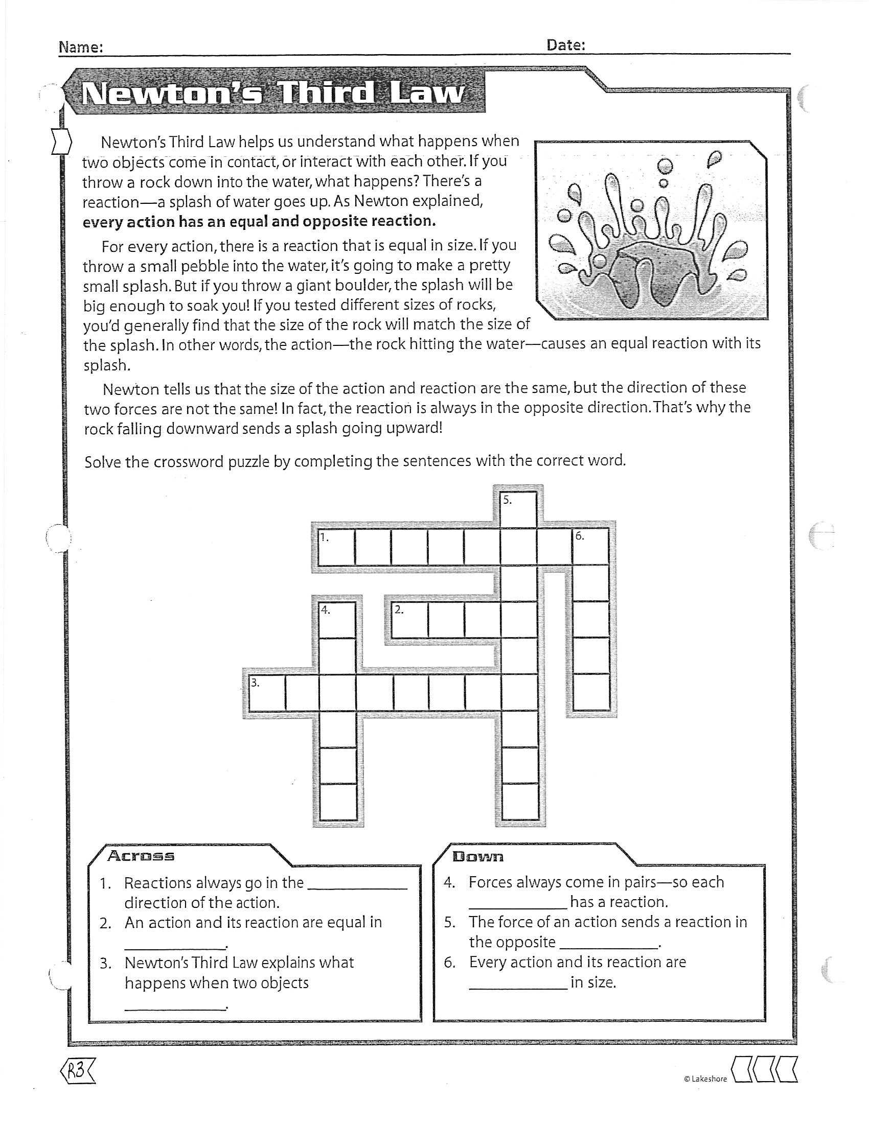 43 Newton'S Third Law Worksheet Answer Key - Worksheet Master Regarding Physical Science Newton'S Laws Worksheet