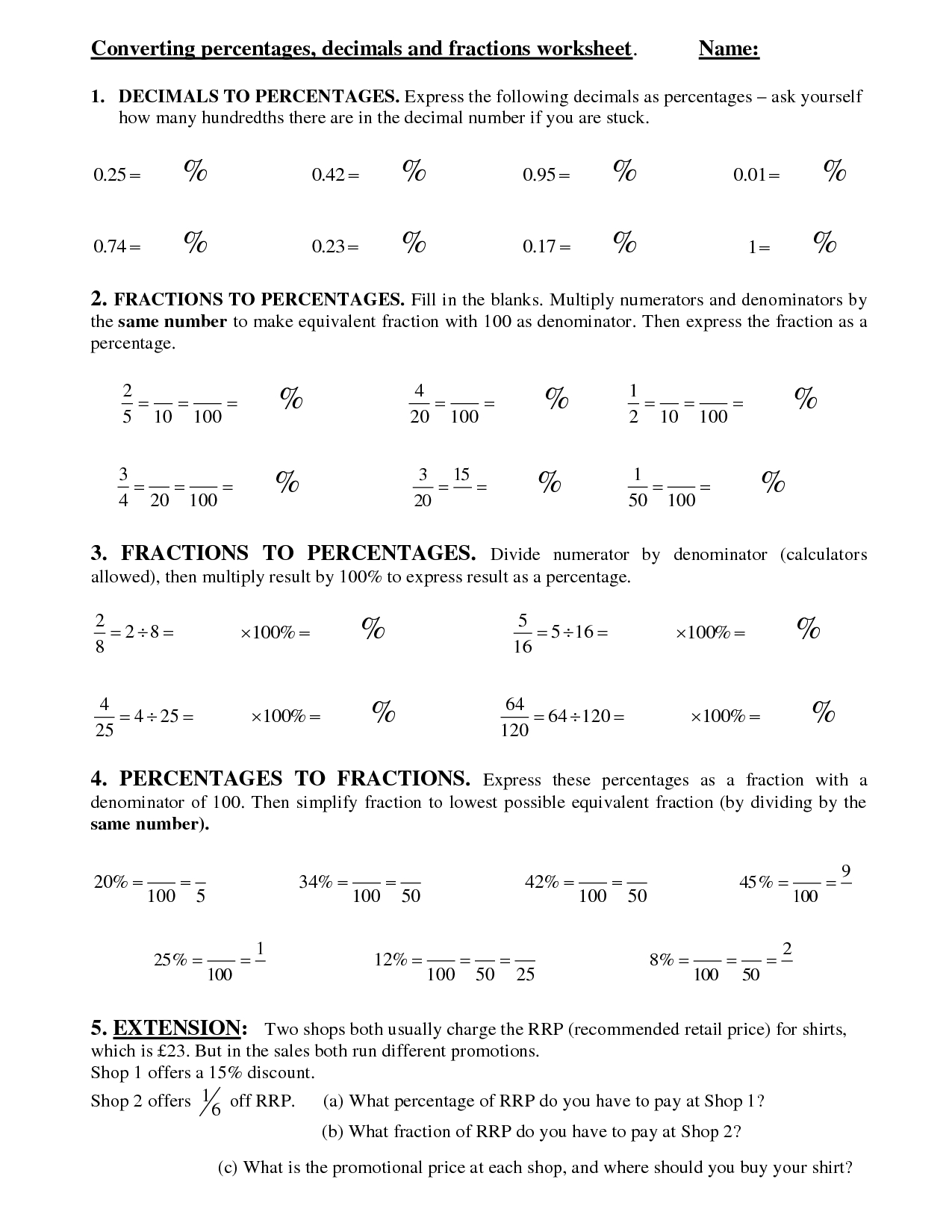 5 Repeating Decimals To Fractions Worksheet / Worksheeto pertaining to Repeating Decimals To Fractions Worksheet