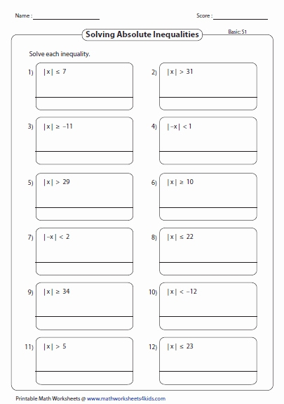 50 Absolute Value Inequalities Worksheet | Chessmuseum Template Library With Solving Absolute Value Inequalities Worksheet