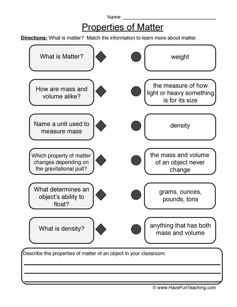50 Changes In Matter Worksheet | Chessmuseum Template Library with Change In Matter Worksheet