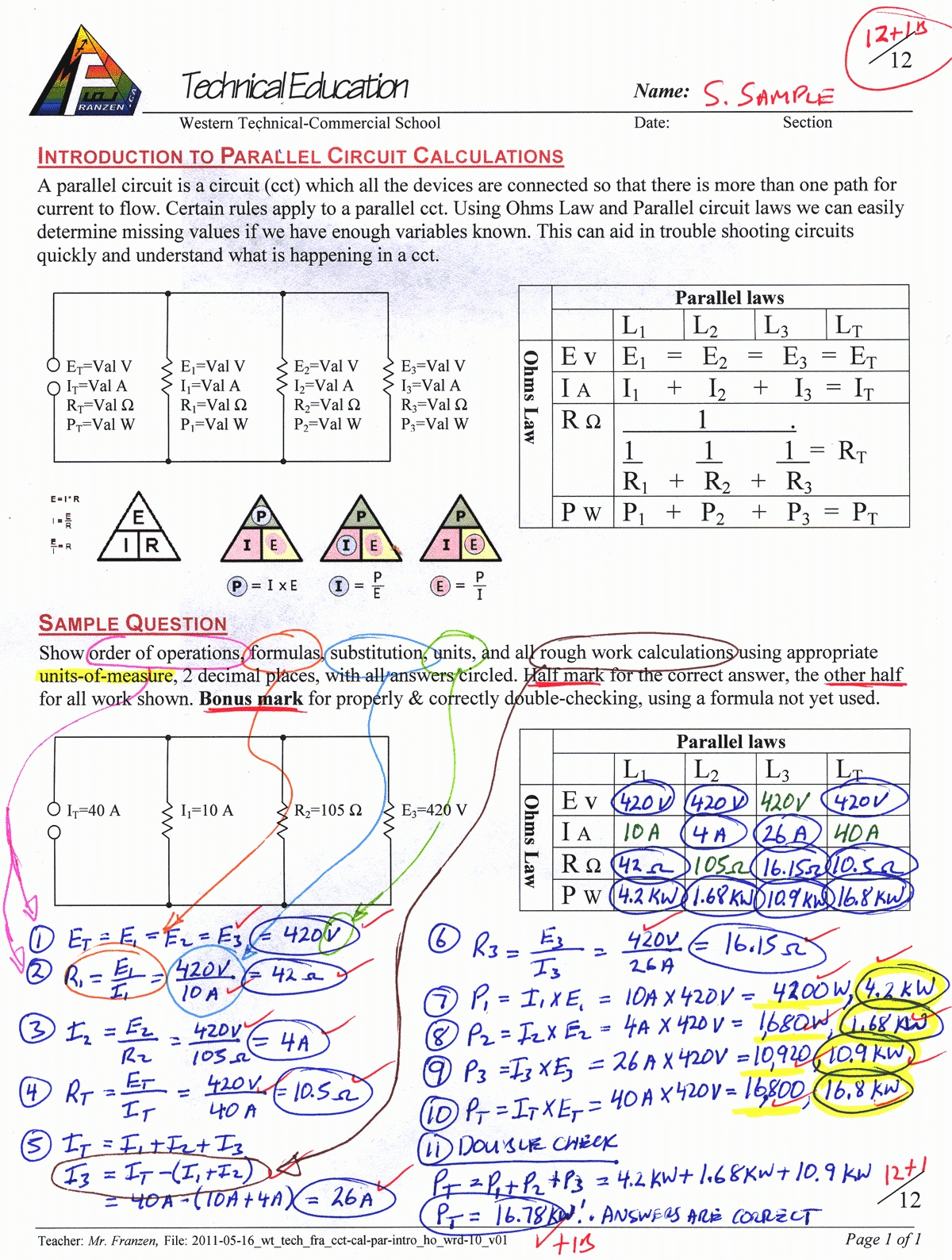 50 Circuits Worksheet Answer Key | Chessmuseum Template Library Intended For Circuits Worksheet Answer Key